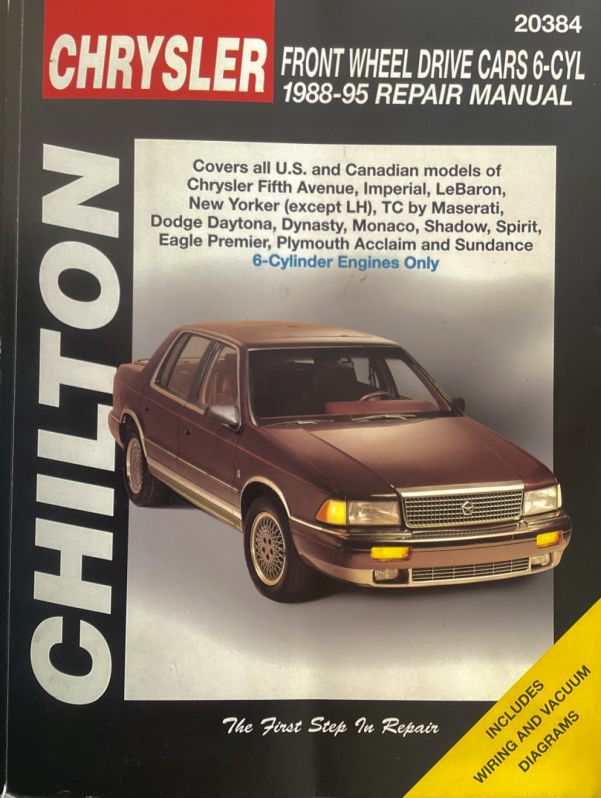 Schlüsselwörter: Chilton 20384 Chrysler V6 1988-95 Repair Manual Handbuch